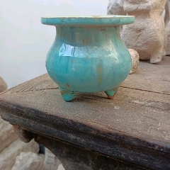 民国孔雀蓝釉香炉