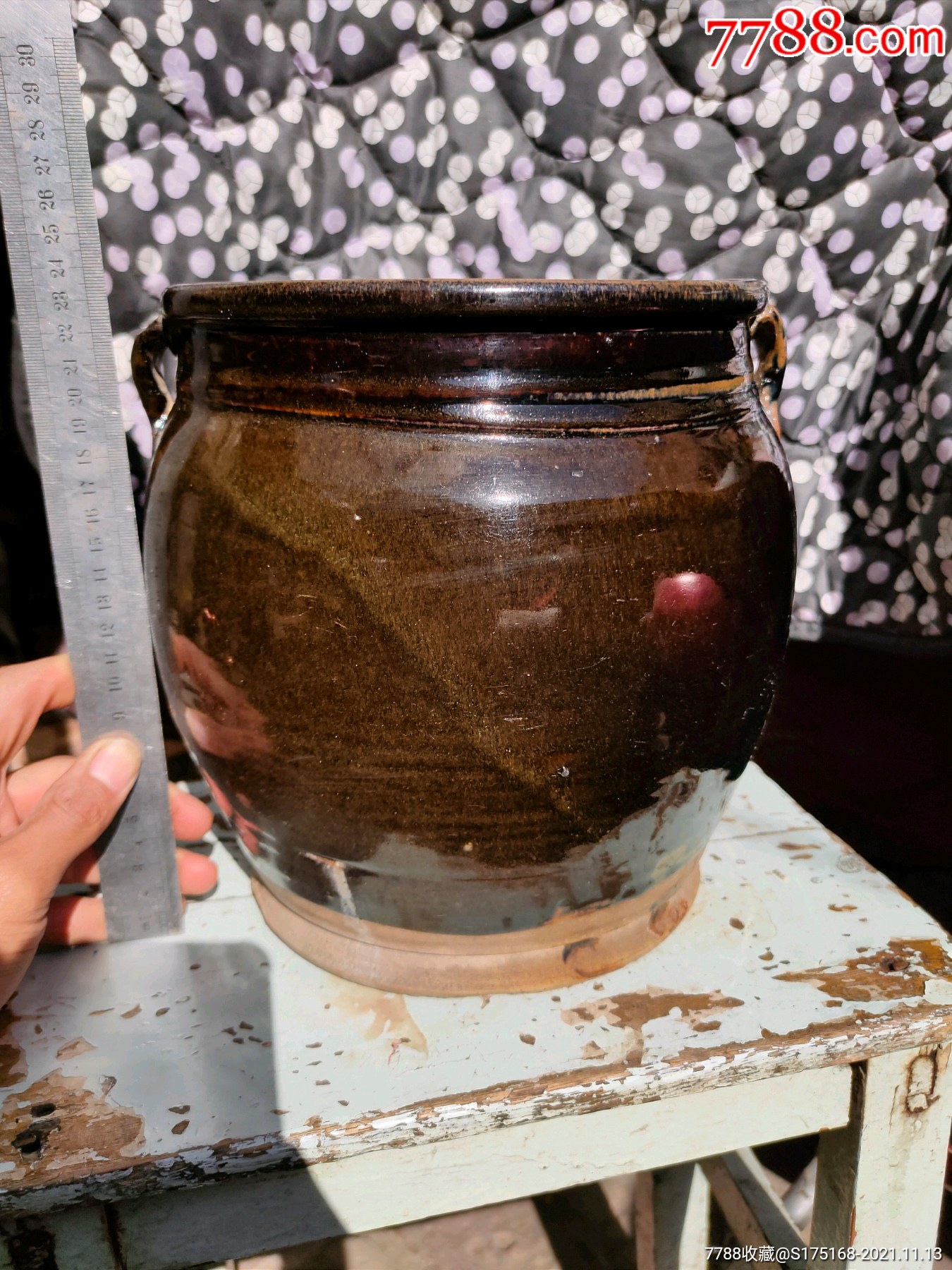 清代茶叶末釉双耳小罐