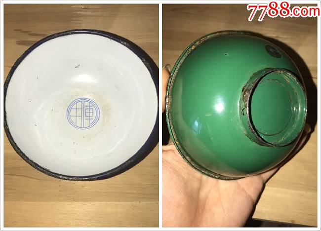 用品50式抗美援朝搪瓷行军碗军绿碗
