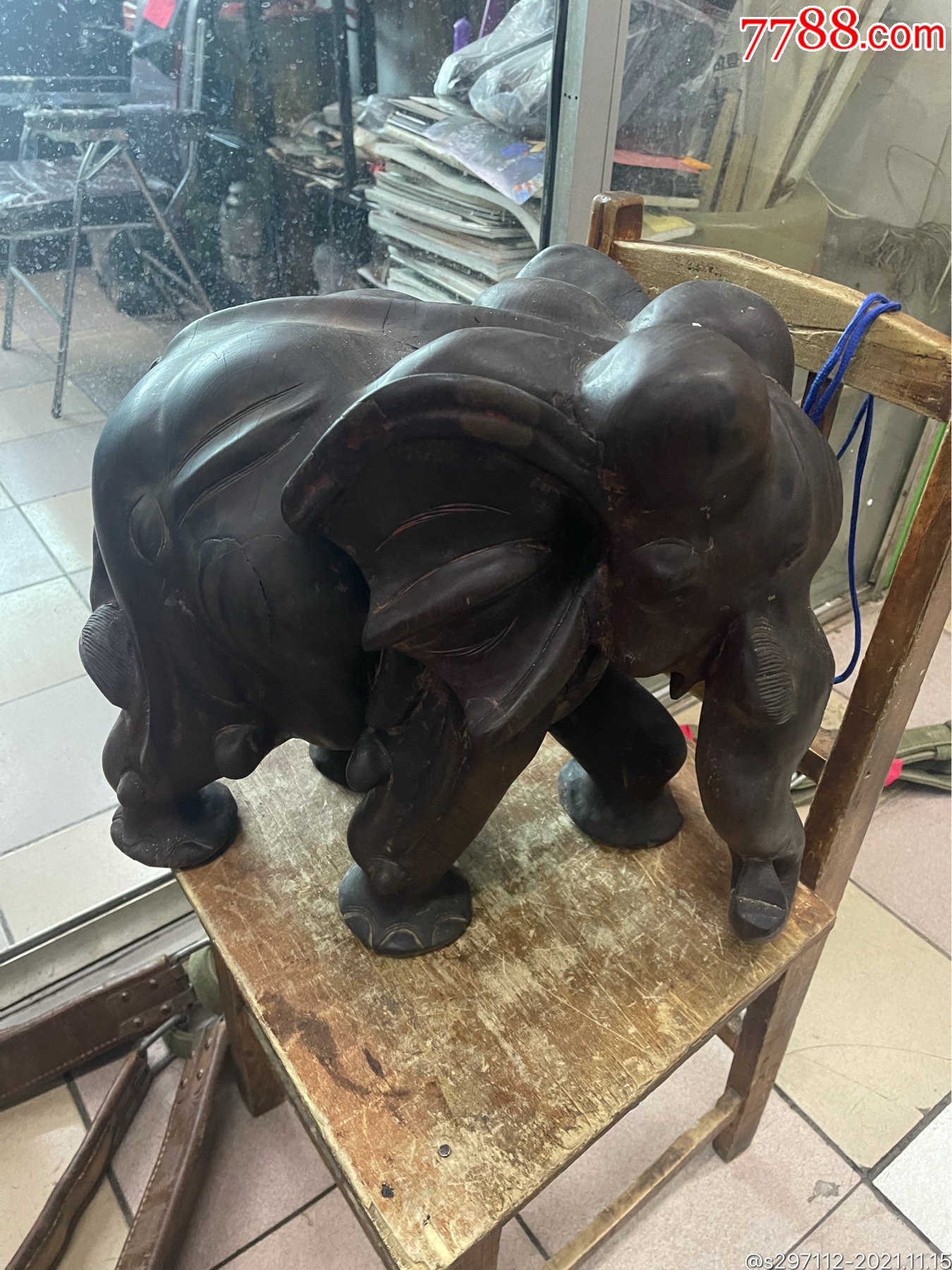 木雕大象木质大象摆件