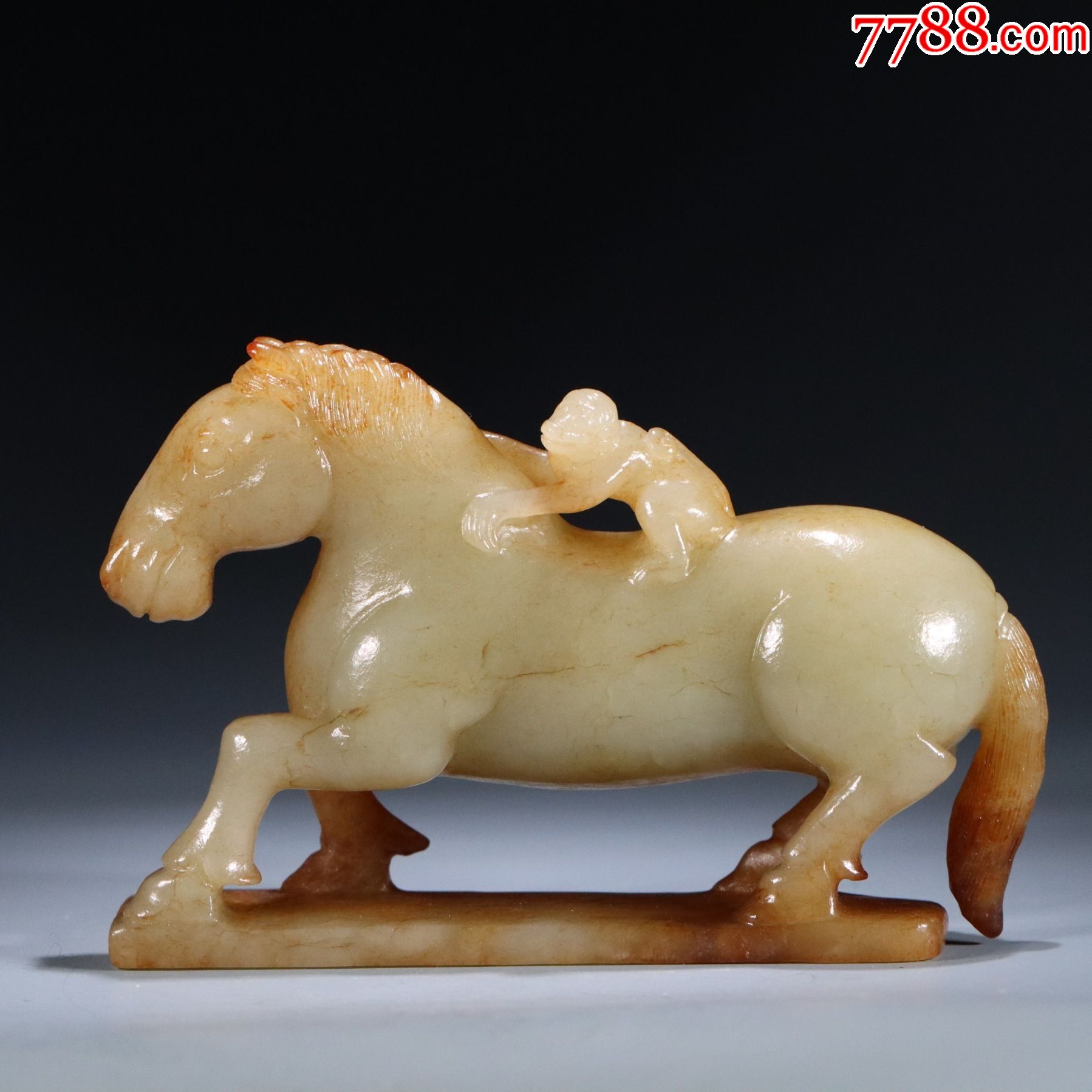 和田玉牛气冲天牛摆件