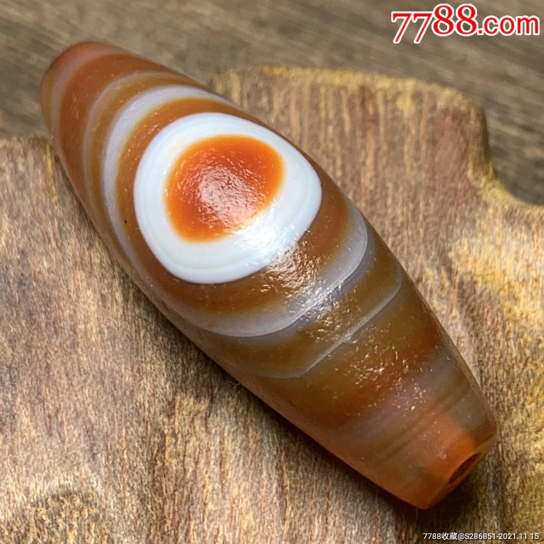 红玛瑙高油包浆牛角天眼天珠不议价