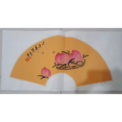 扇面寿桃——千年寿果