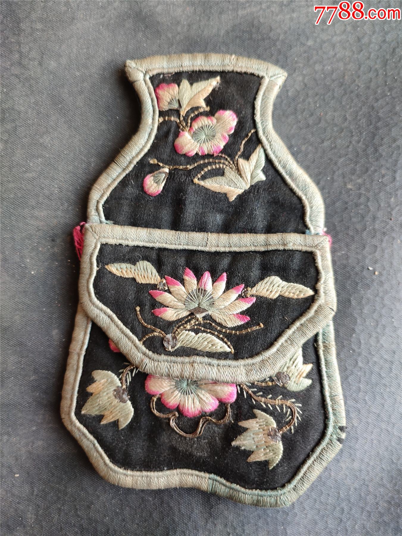 全品清代的手工刺绣的荷包钱包古时候的全品钱包