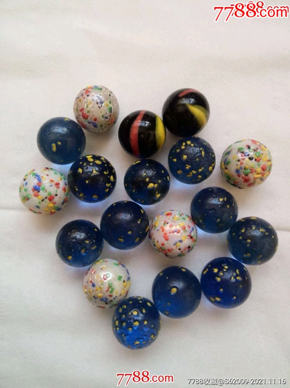 民国至建国初老琉璃珠子18粒同售_琉璃珠/球_第1张_7788铜器收藏