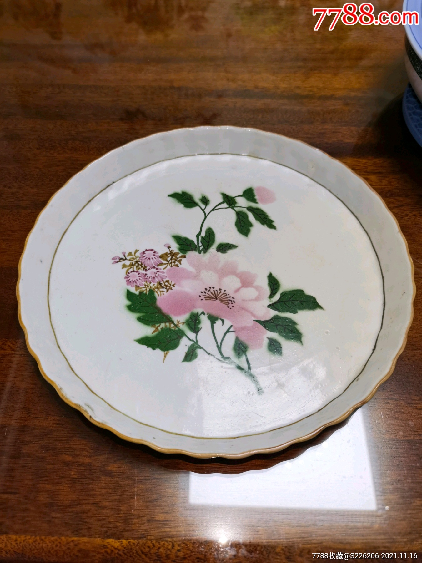 民国手绘釉下彩花卉纹茶盘_彩绘瓷/彩瓷_收藏价格_鉴定交易_7788瓷器