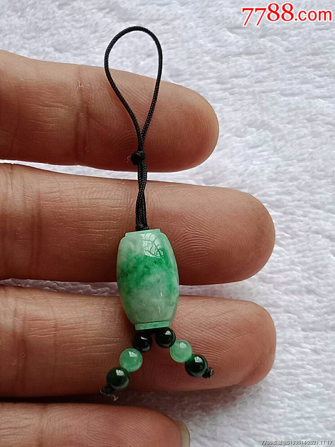 缅甸翡翠3016-a2阳绿路路通挂件(送证书_价格120元【细路哥玉器瓷器店