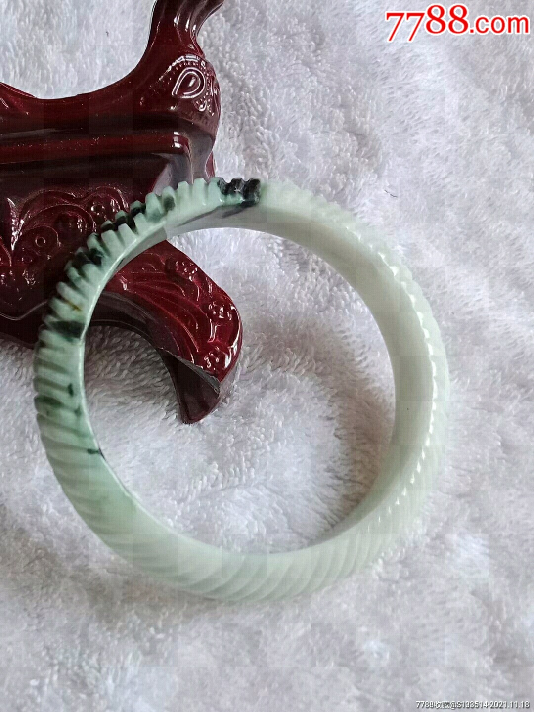 缅甸翡翠281a5麻花手镯送证书