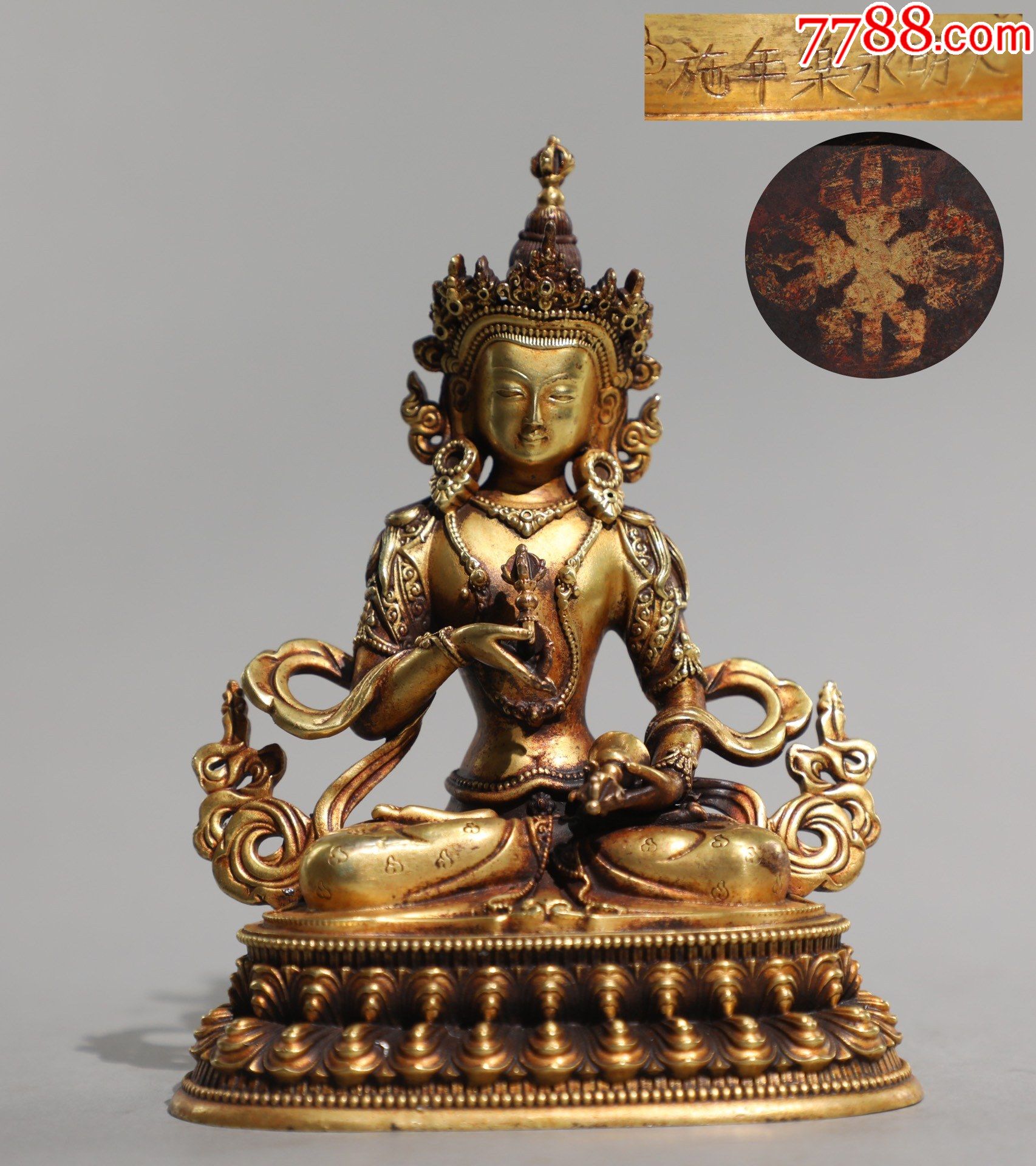 精铸铜胎鎏金金刚萨埵坐像a91s20f