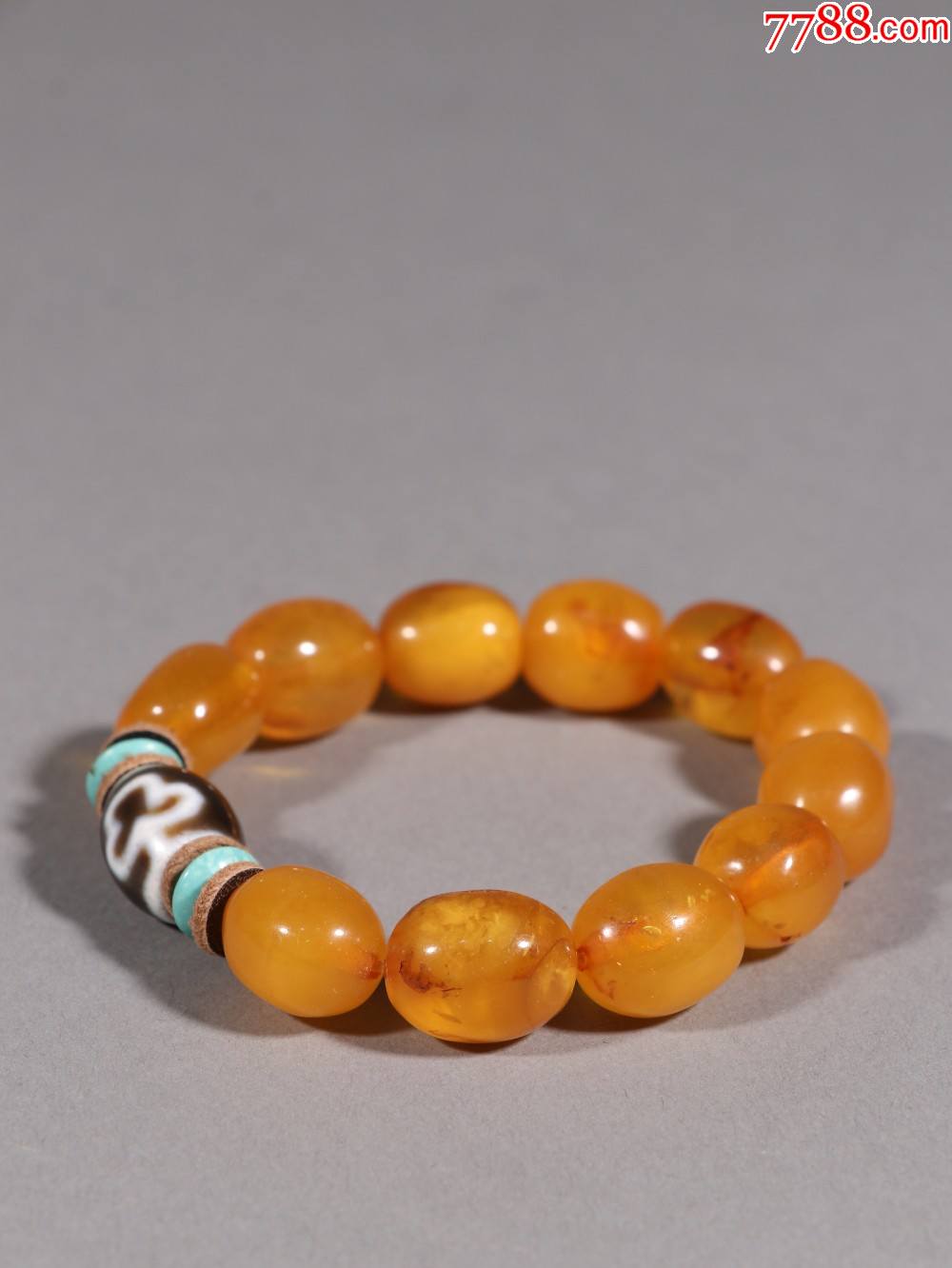 蜜蜡配天珠手串