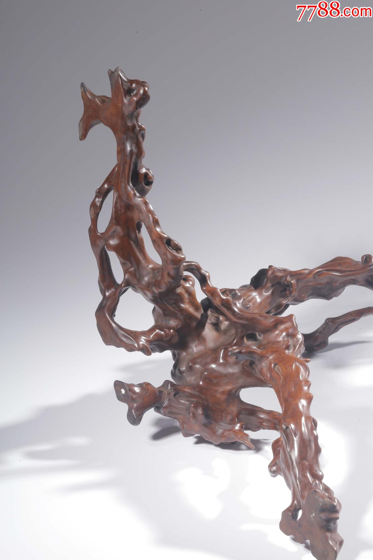 黄杨木大料一体仿生根雕文房笔架(玉挂)摆件_第2张_7788木艺