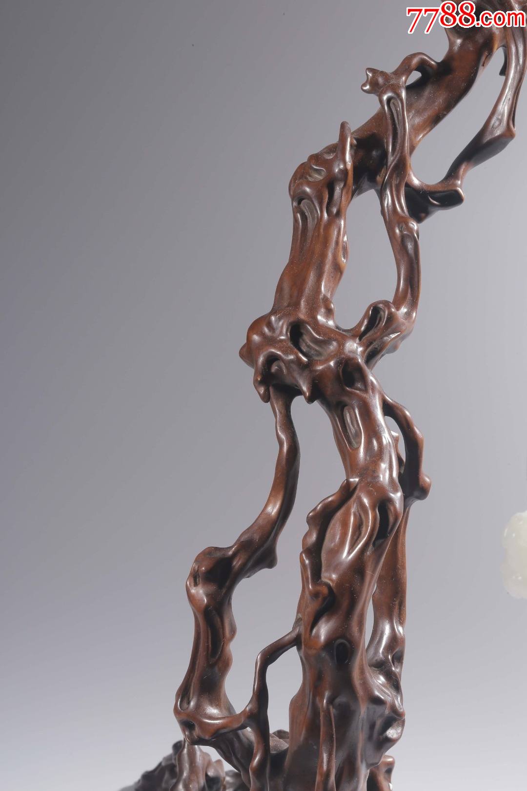 黄杨木大料一体仿生根雕文房笔架(玉挂)摆件_第6张_7788木艺