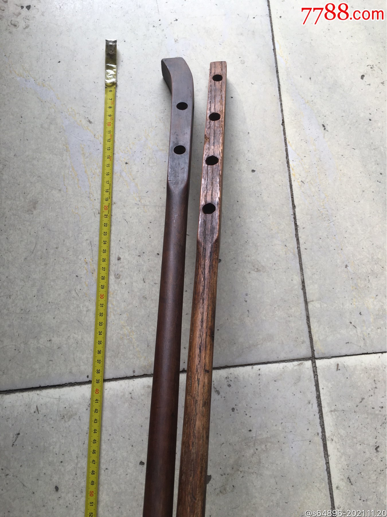 2根清代美工老二胡杆子