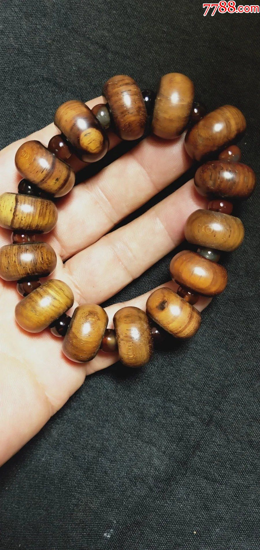 192号正宗海南黄花梨老算盘珠手串2114棵品相如图终身包老包真纹理