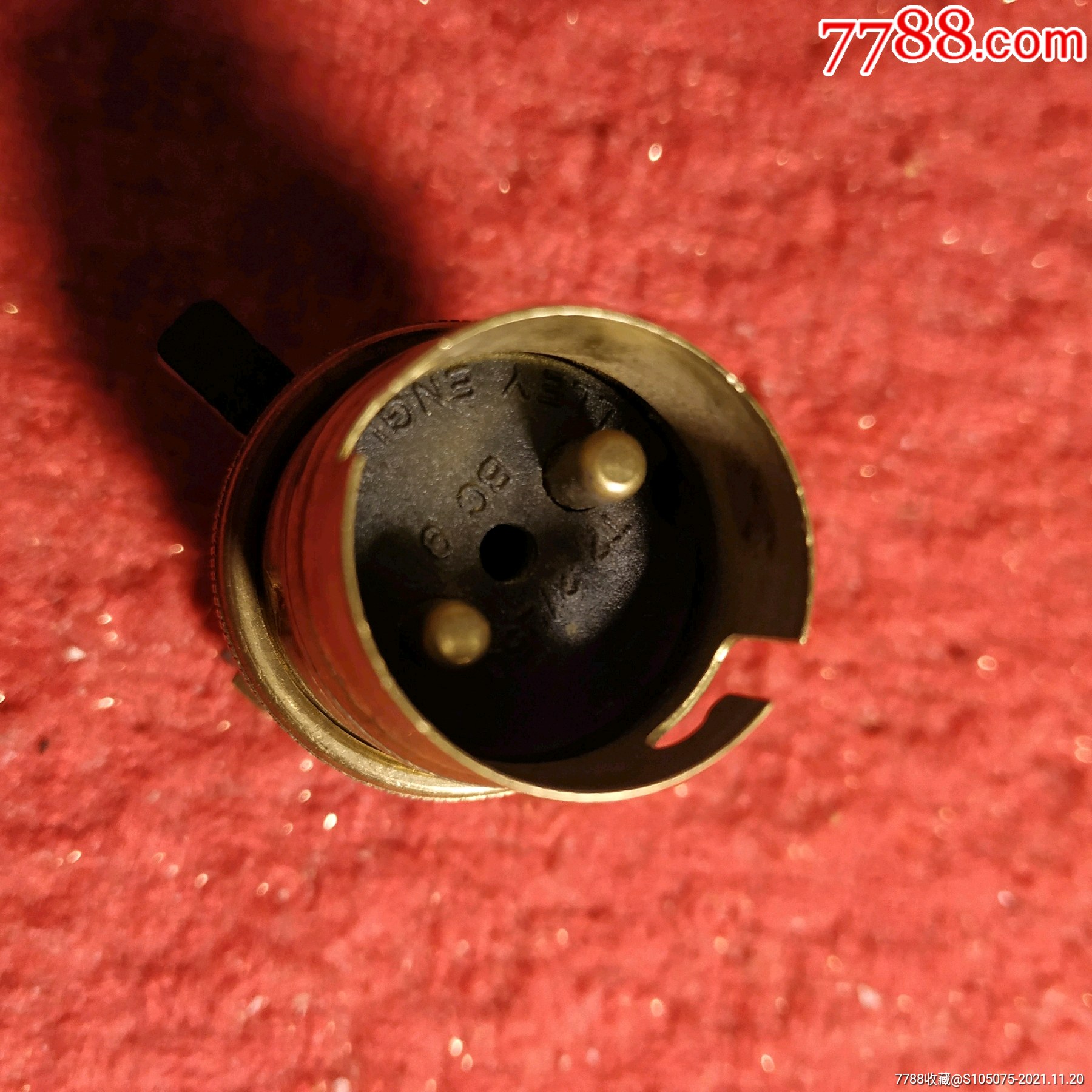 vintage国外b22卡口铜灯头带开关