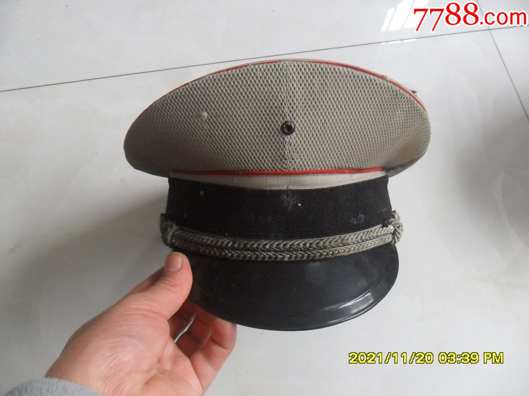 八十年代安部门夏季大檐帽白色无破损网上首现