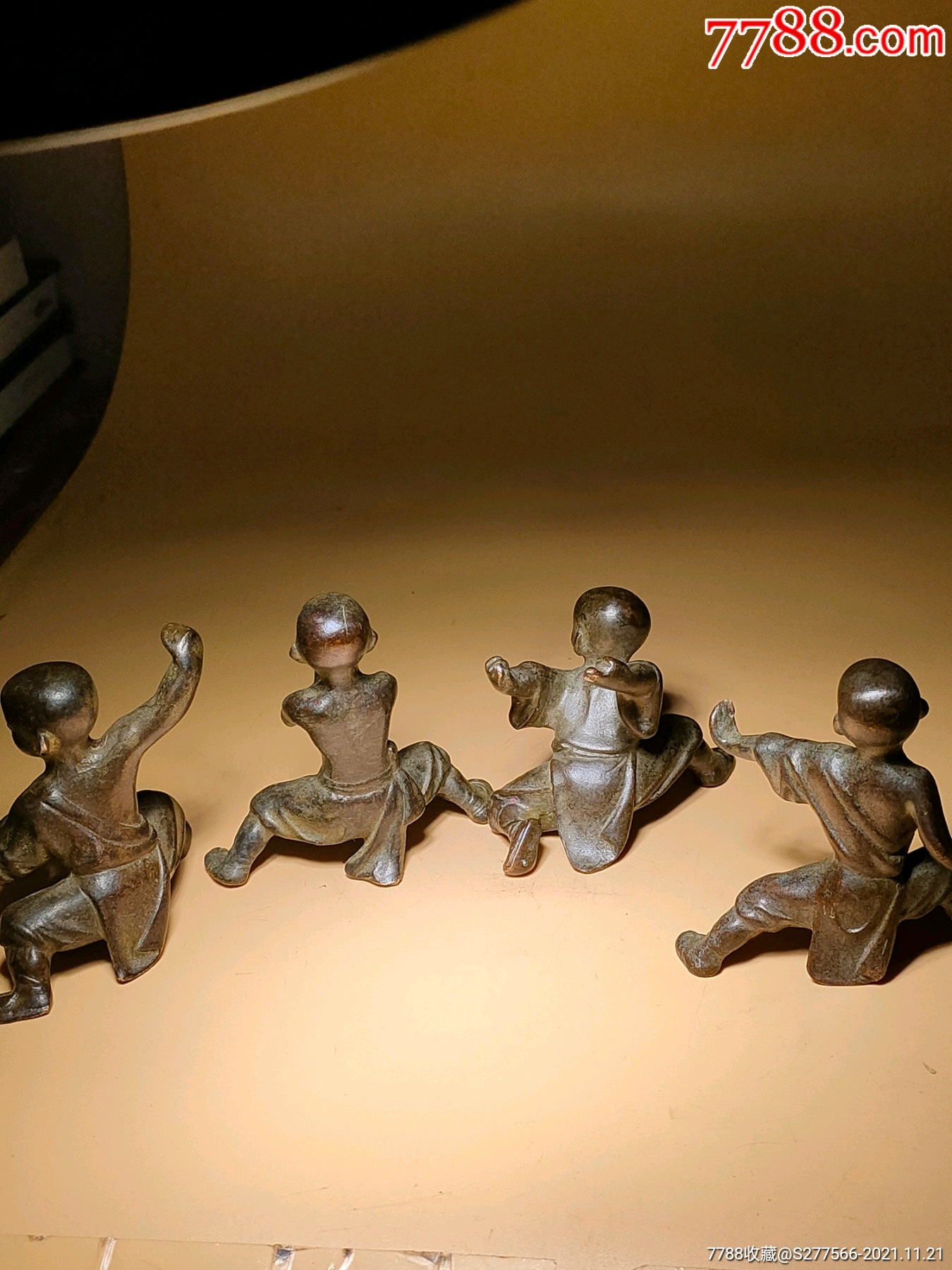 民国时期少林寺十八铜人红铜像摆件一套四件