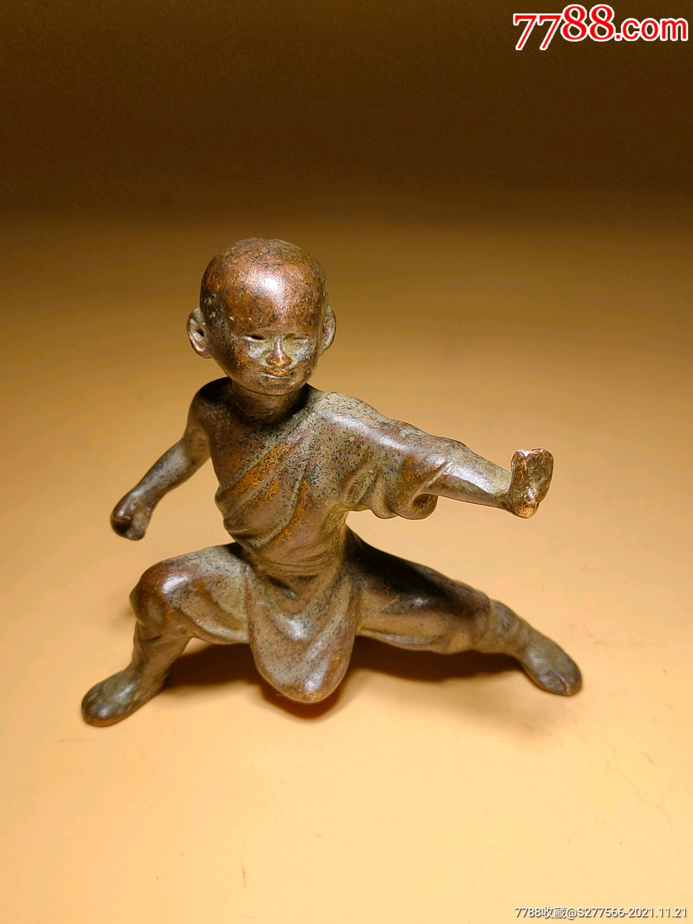 民国时期少林寺十八铜人红铜像摆件一套四件