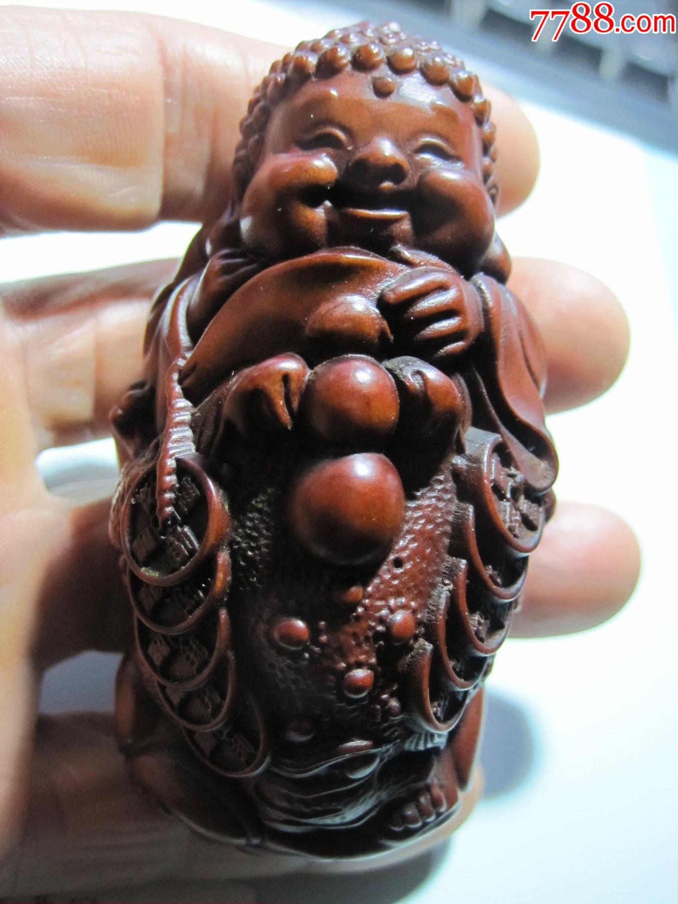 黄杨木手把件刘海戏金蟾_价格350元【聚宝斋海城】_第1张_7788收藏