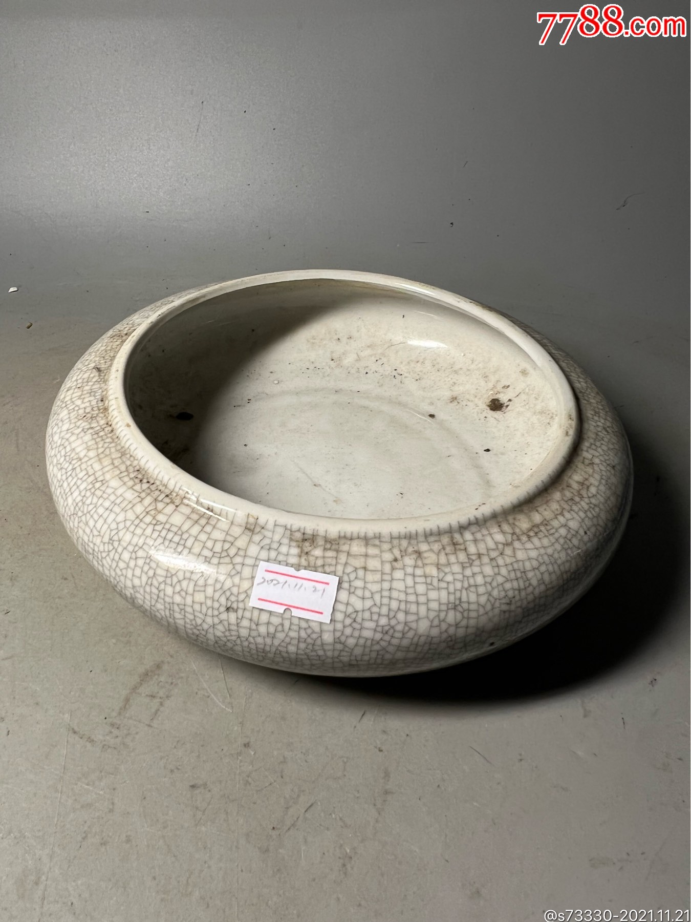 创汇期哥釉开片笔洗一只