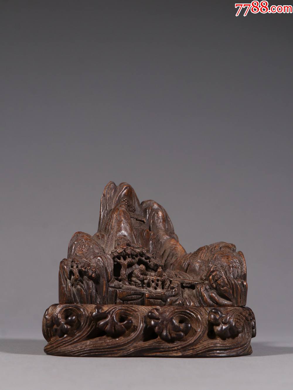 沉香雕山子人物故事摆件