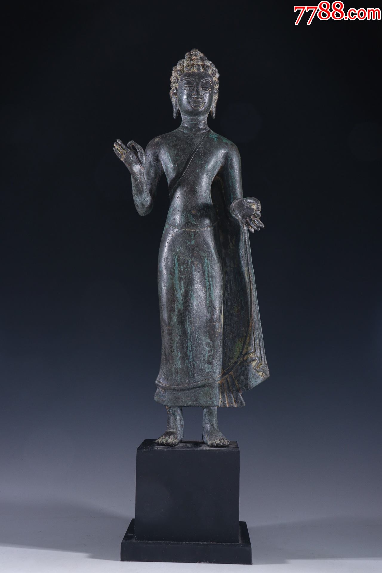 老铜胎站立佛像造像