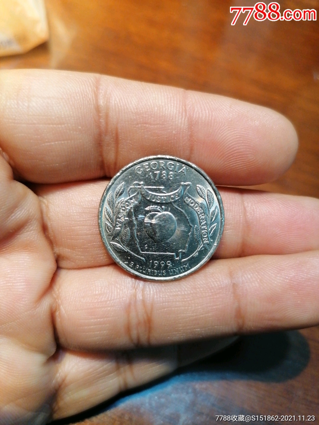 美国州币一枚有磕碰