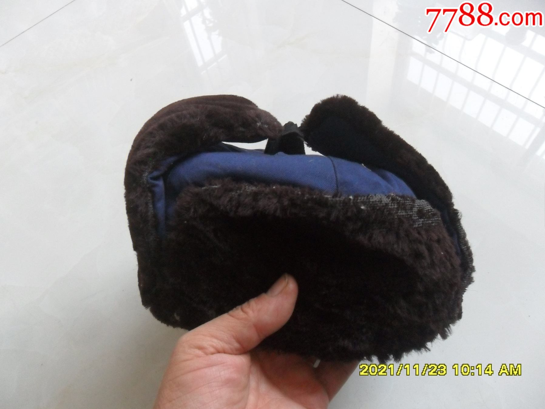 1981年正品老式冬季用3号棉帽蓝色无破损