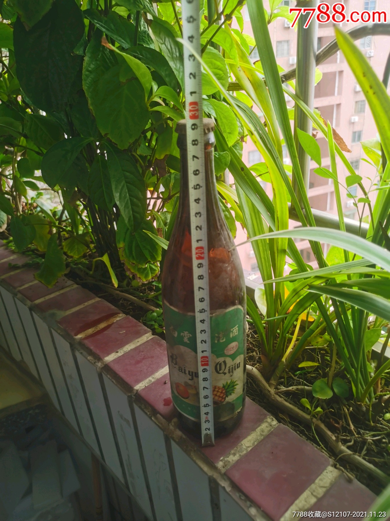 广州市白云山酒厂出品白云泉汽酒玻璃瓶