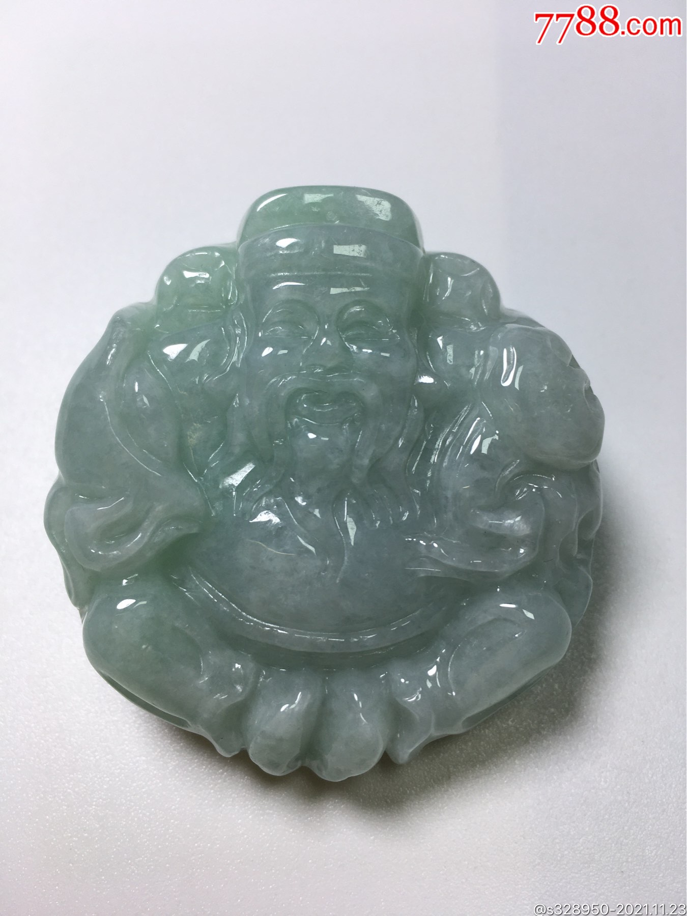 缅甸翡翠a货财神挂件