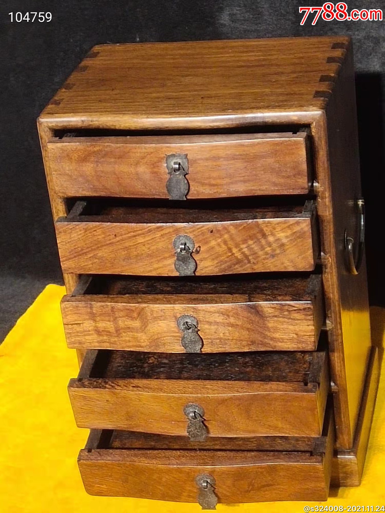 乡下偶得民国花梨木药箱包浆厚重皮壳自然尺寸如图