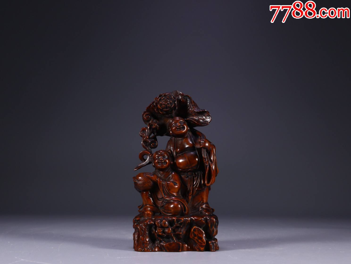 黄杨木和合二仙摆件-价格:2000元-se83933009-木雕摆件-零售-7788收藏