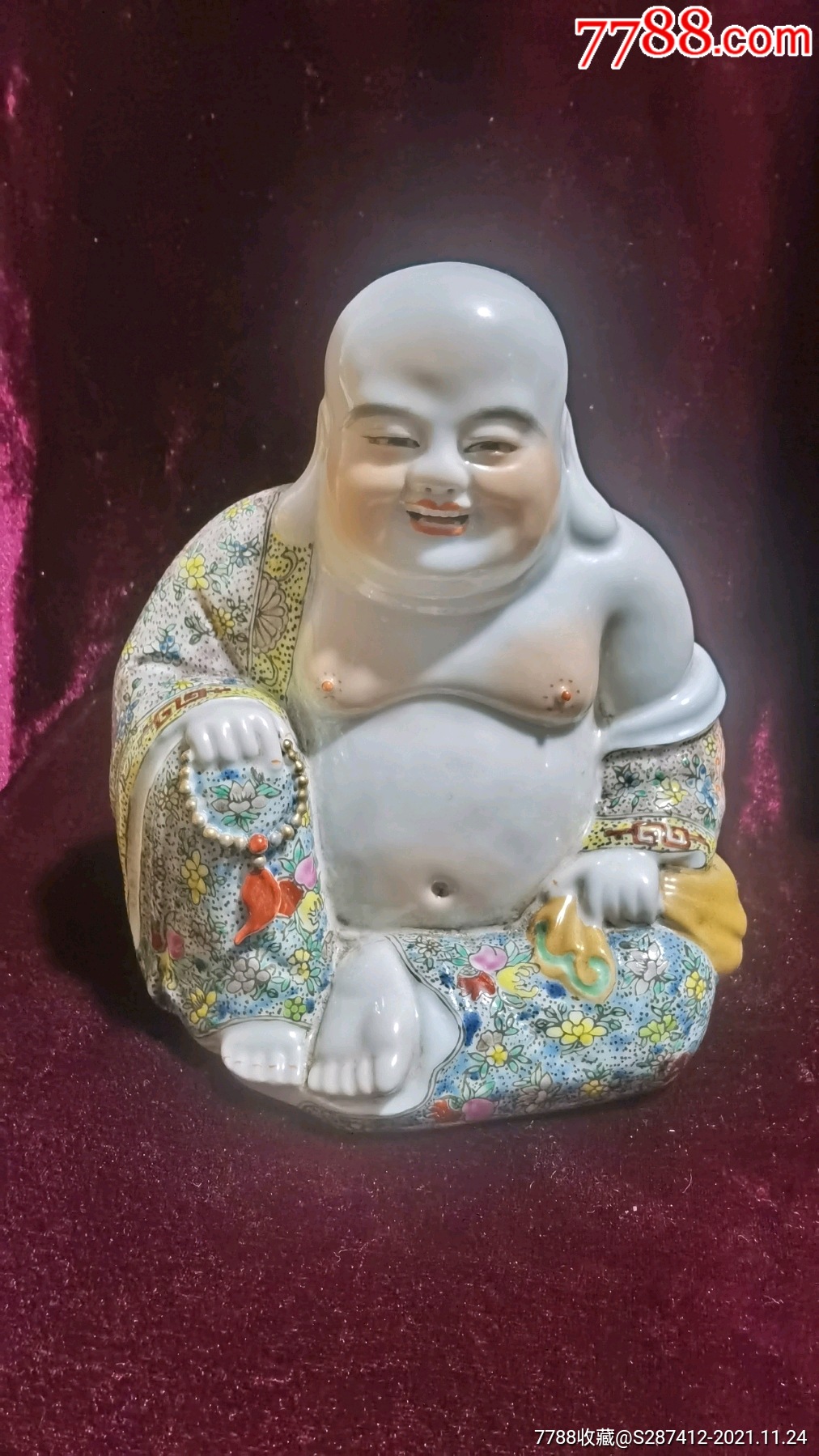 粉彩雕像笑面佛