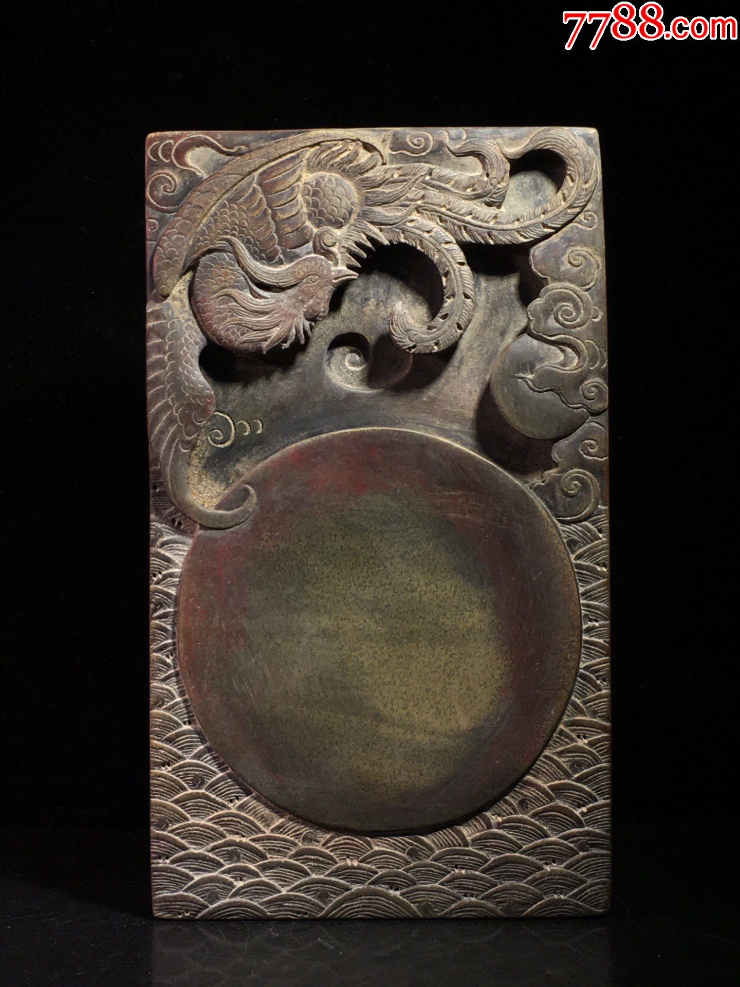 歙砚黄鱼籽石丹凤朝阳