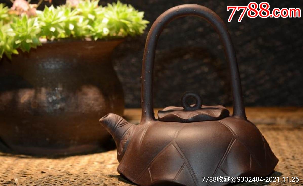 中国古美術　民国期　冬瑞鳳銘　碧玉　紫砂壺 中国古美術民国期冬瑞鳳銘碧玉紫砂壺