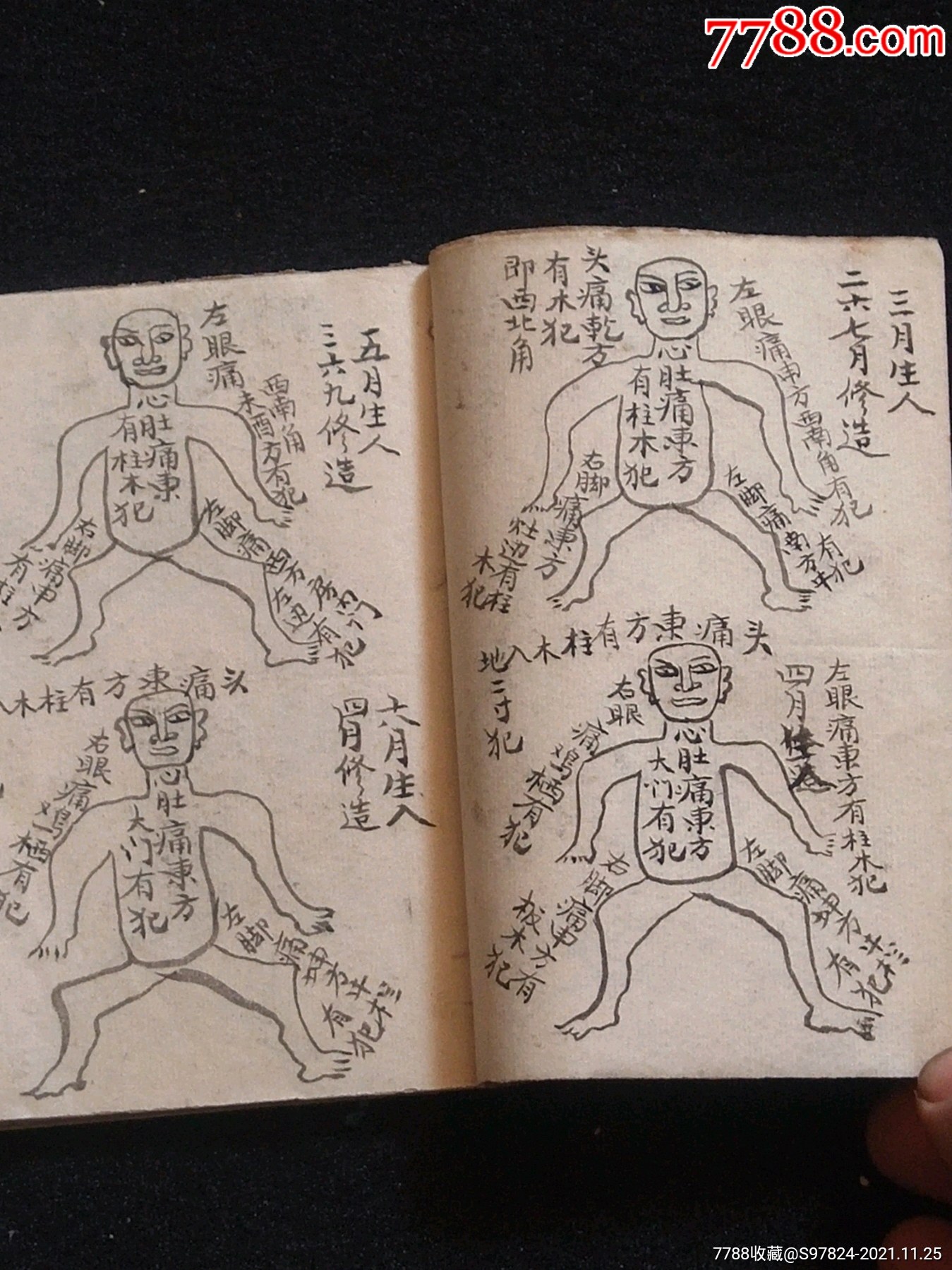 中医药方手抄本药书医书符书咒语书25个筒子页389