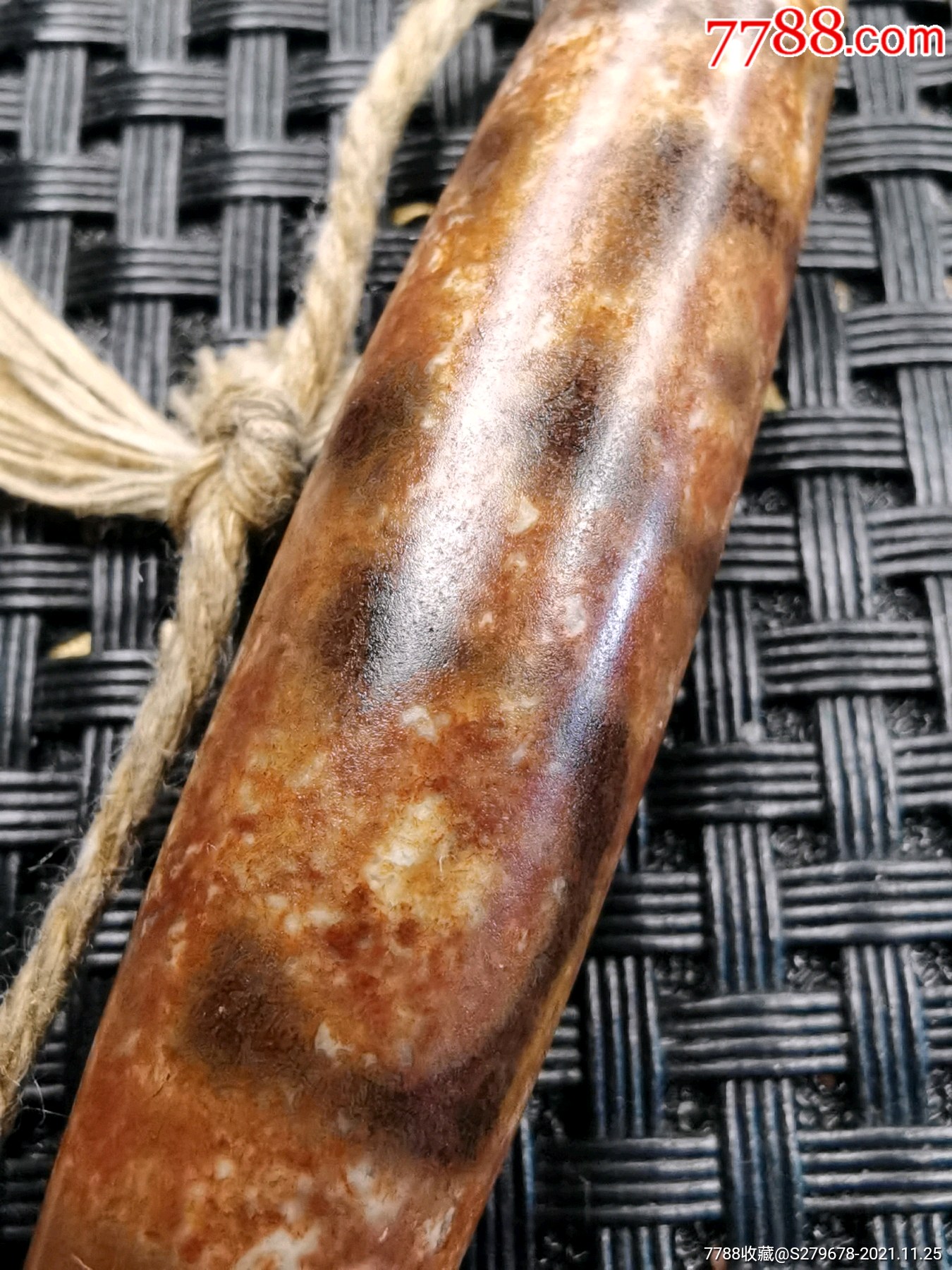 藏传千年玛瑙臻醇朱砂沁六眼天珠