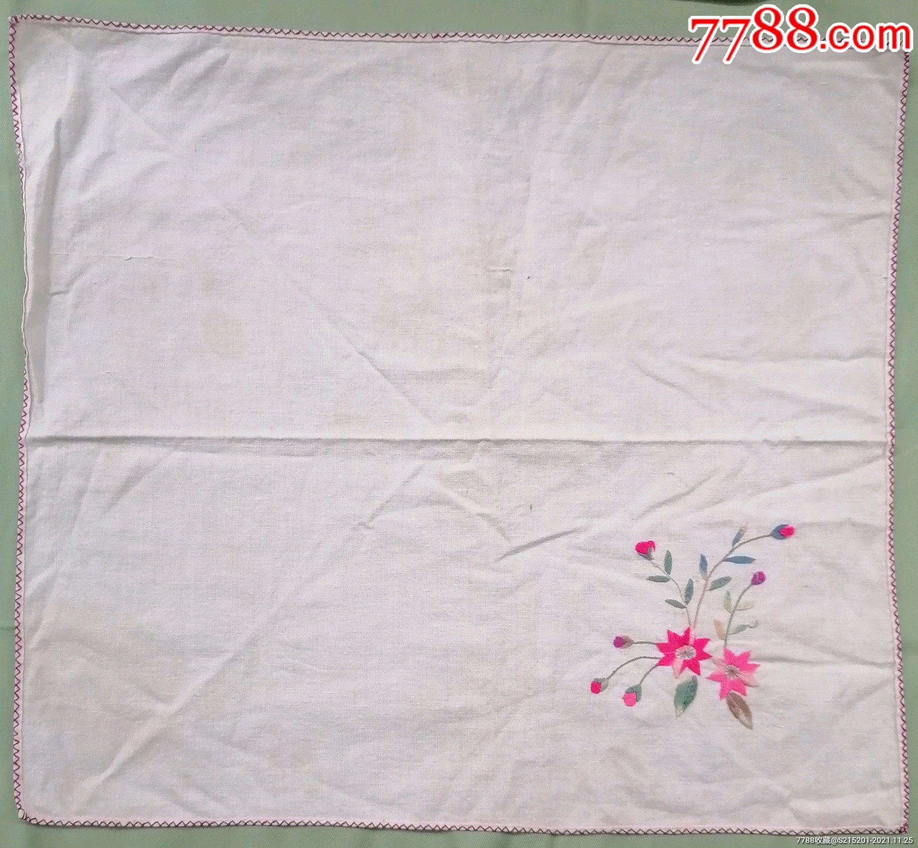 60年代手工刺绣方巾