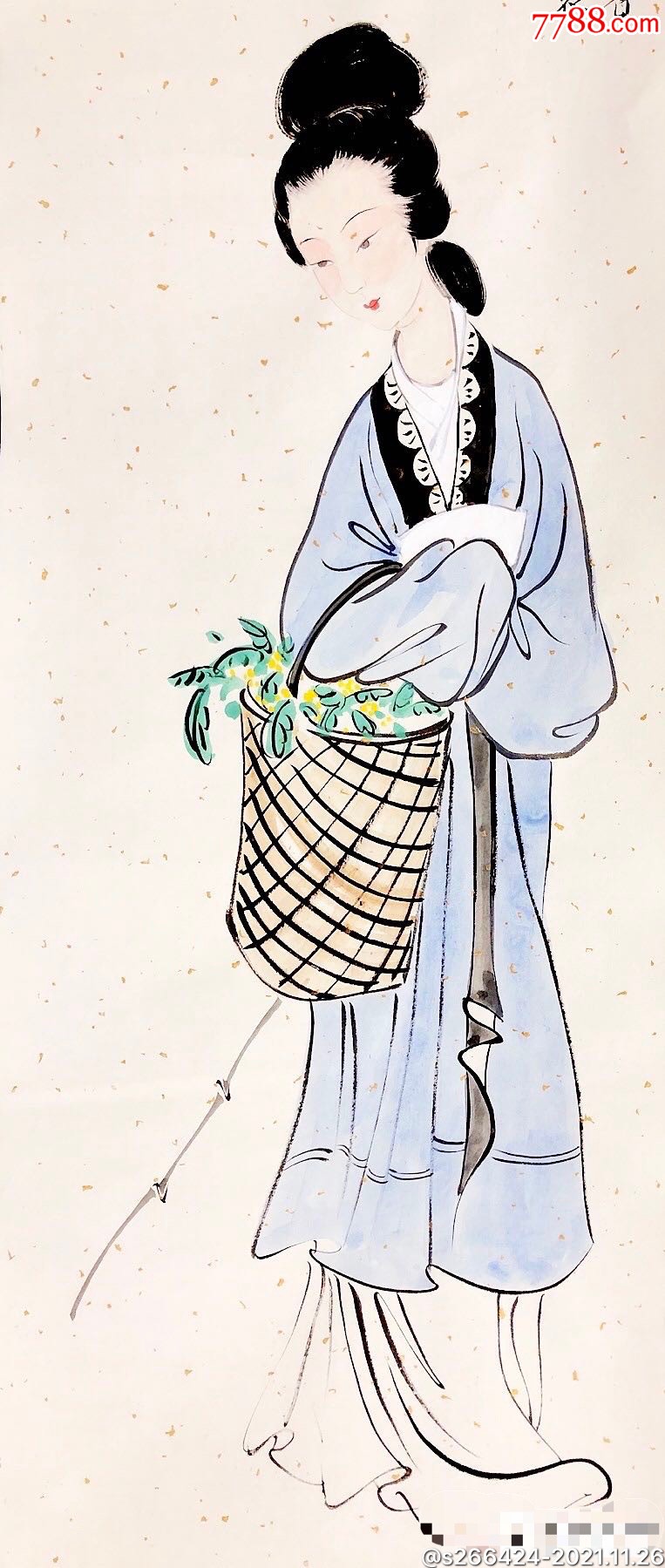 惠渔(仕女图)-价格:790元-se83969580-人物国画原作-零售-7788收藏