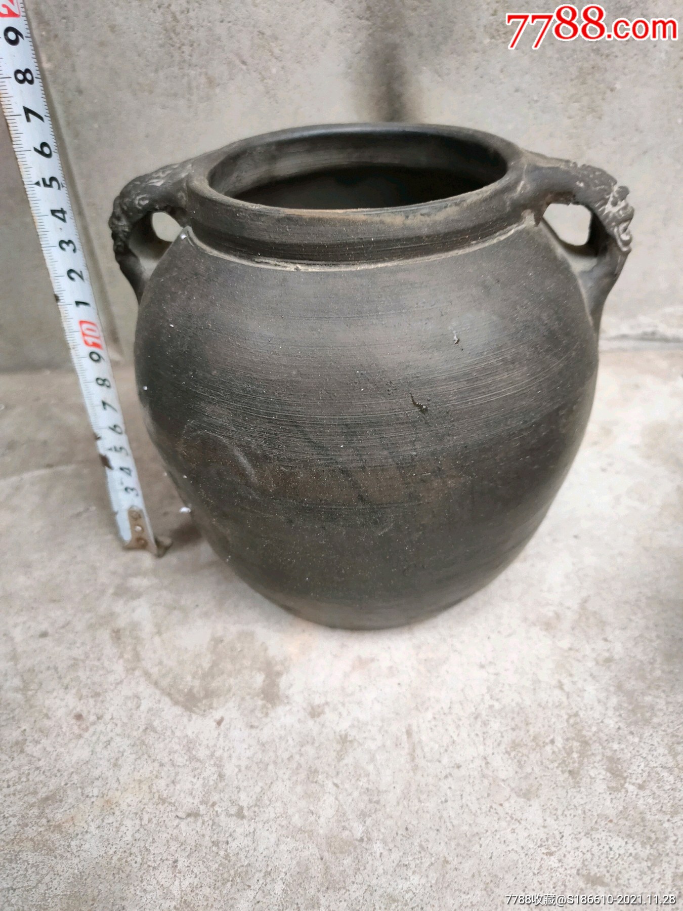 民国老陶虎头双儿罐