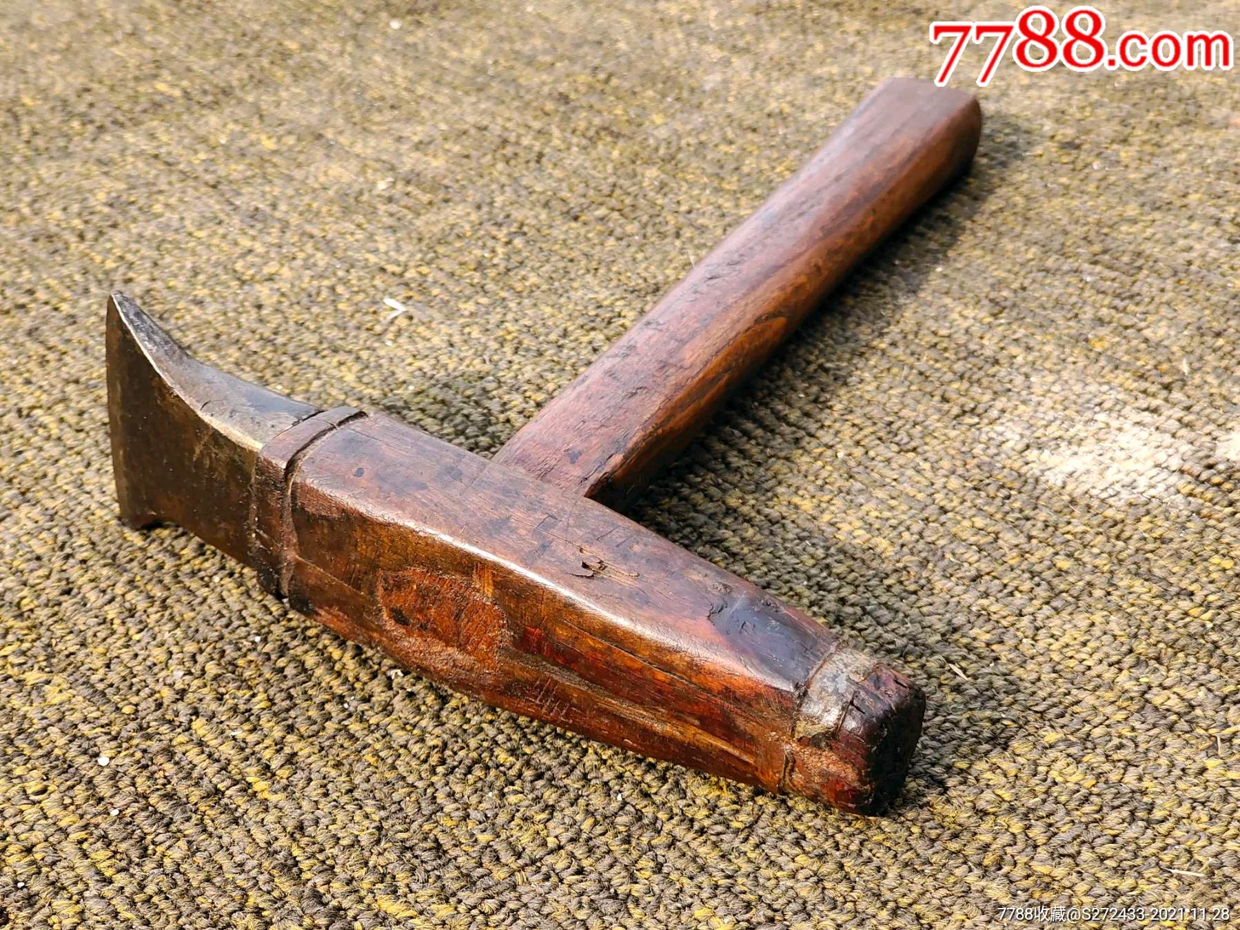 民老俗物件老木工匠具锛尺寸2517厘米匠之人心民智