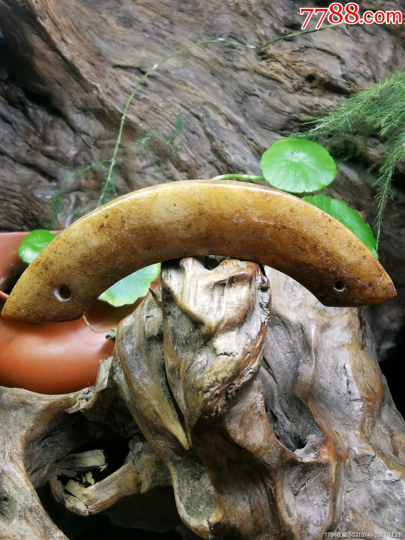 老玉高古玉素玉璜