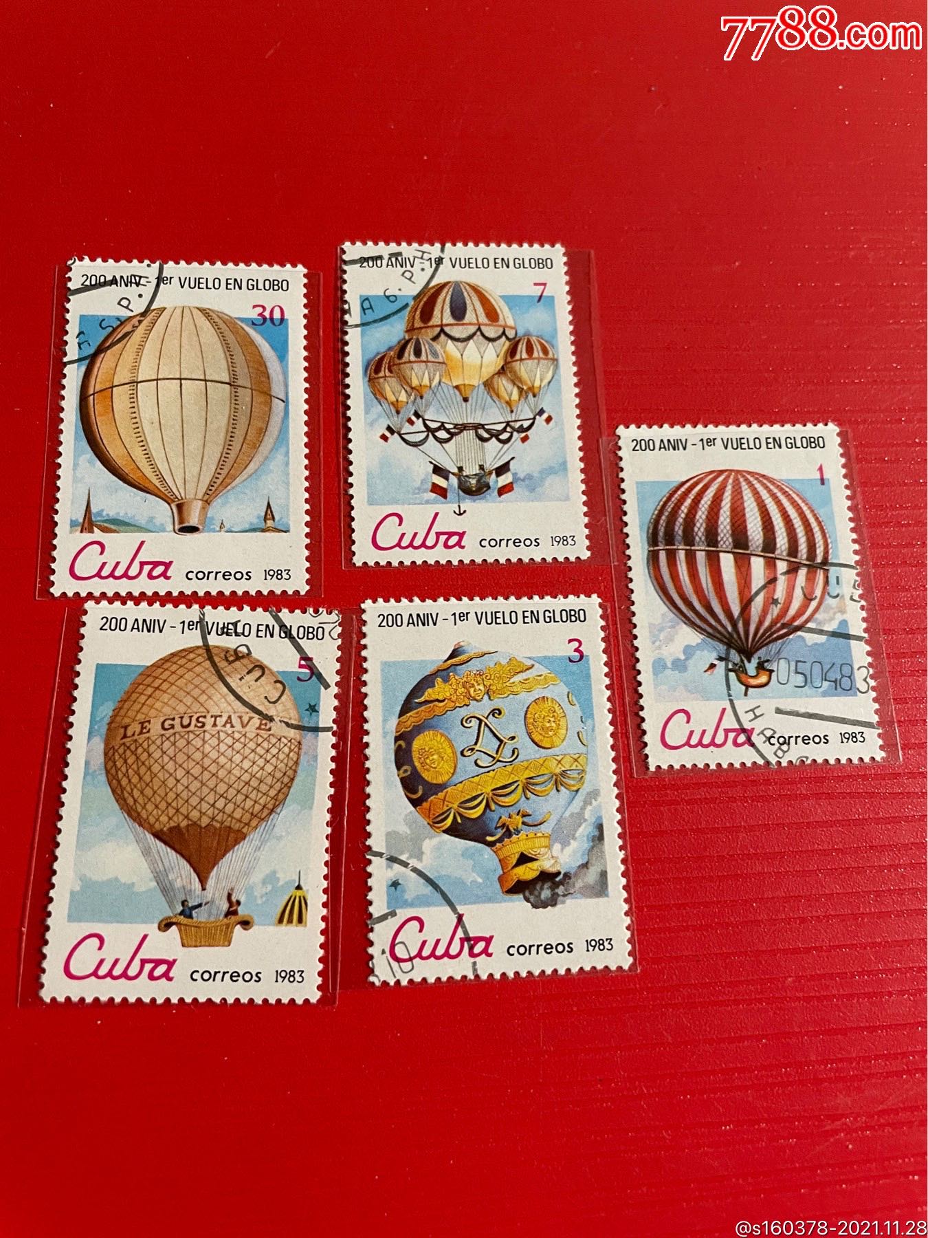 外国古巴邮票1983年热汽球邮票