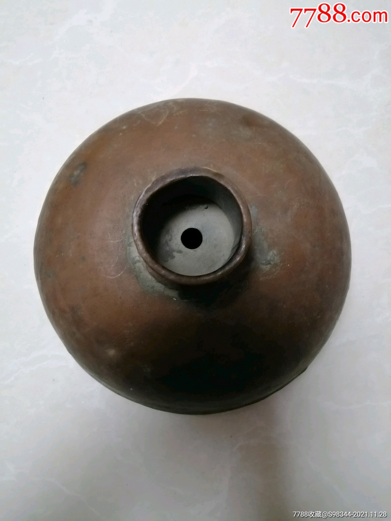 清代紫铜暖水袋