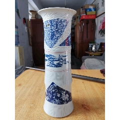 清代喜字青花双耳花瓶一对，老货保真_青花瓷_图片价格_收藏鉴定_7788钱币网