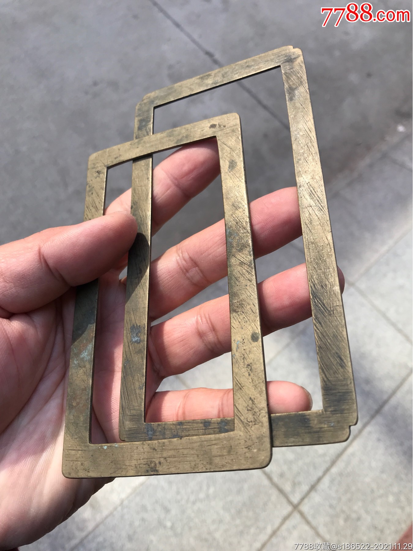 清代铜镇纸一对