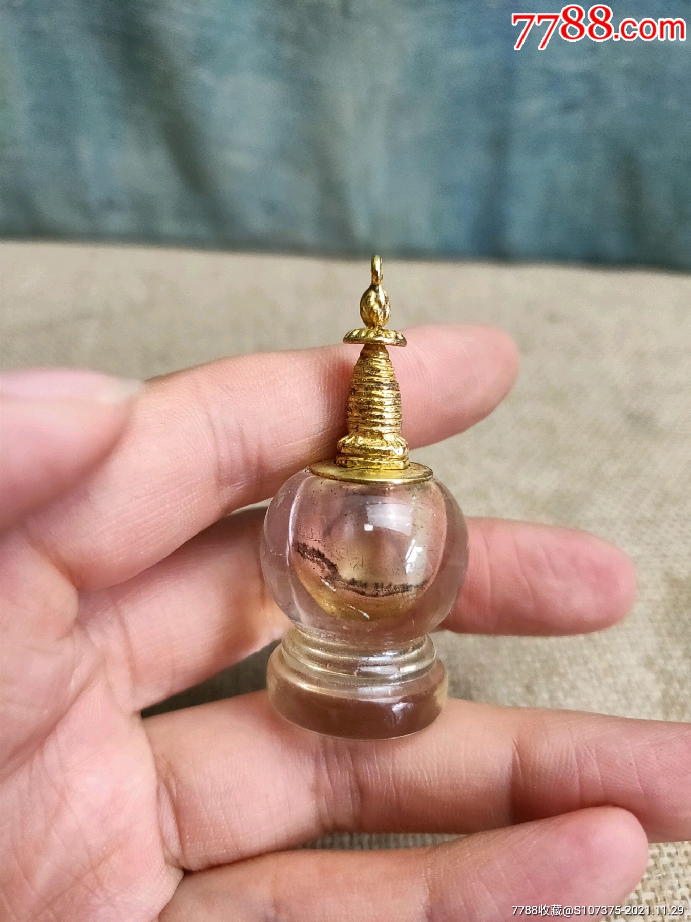 西藏收到的舍利子瓶水晶的保真