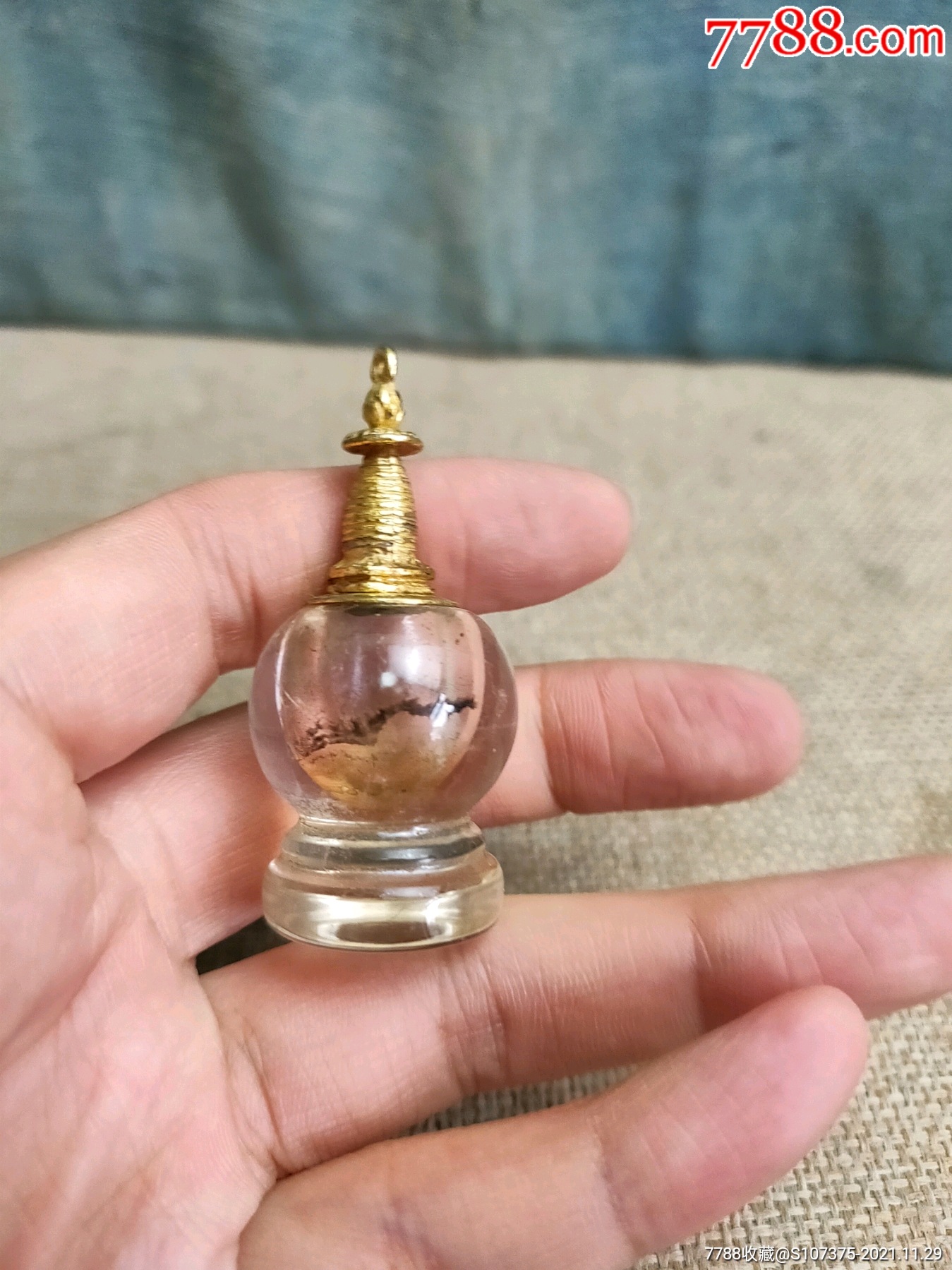 西藏收到的舍利子瓶水晶的保真