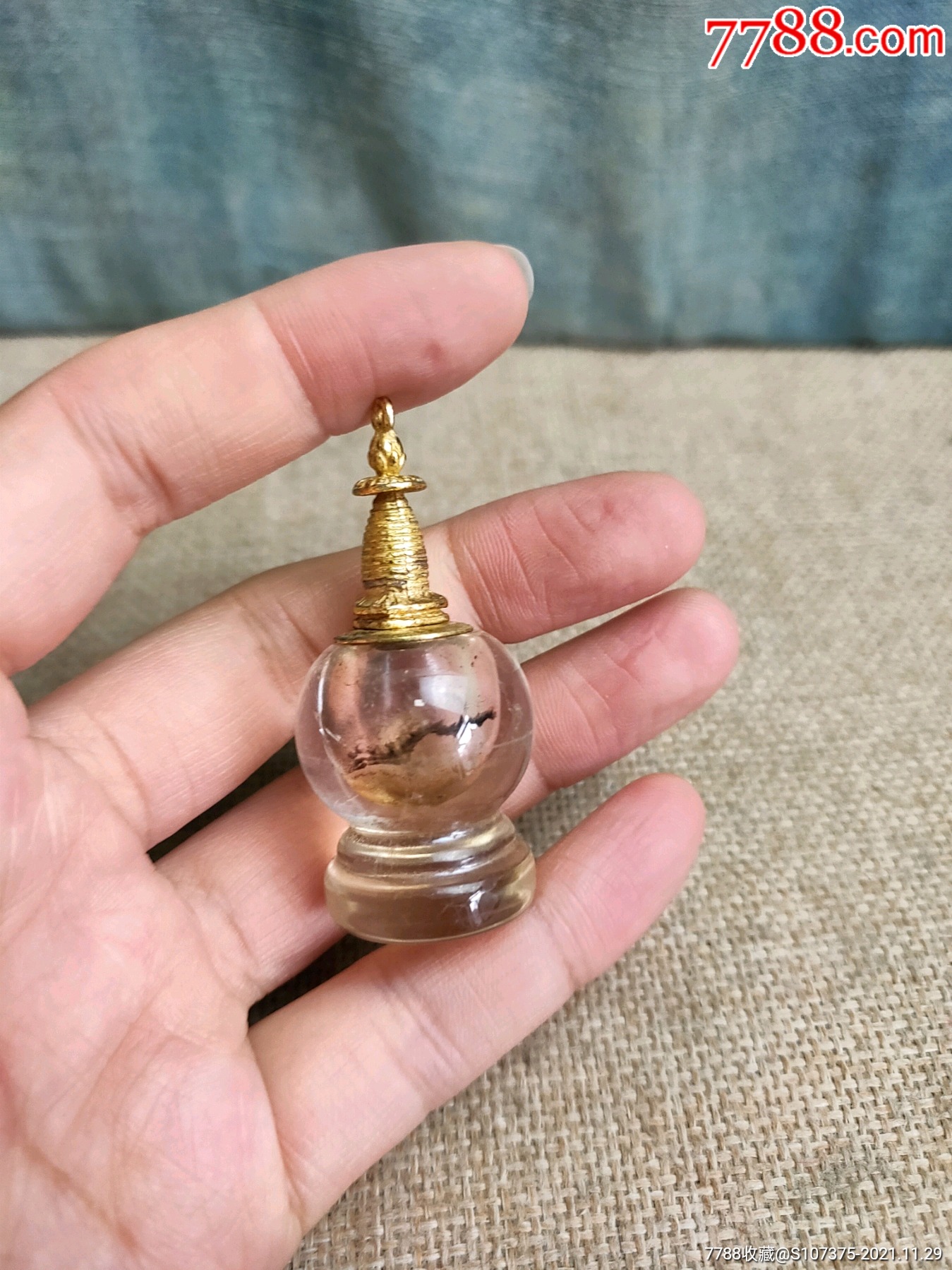 西藏收到的舍利子瓶水晶的保真