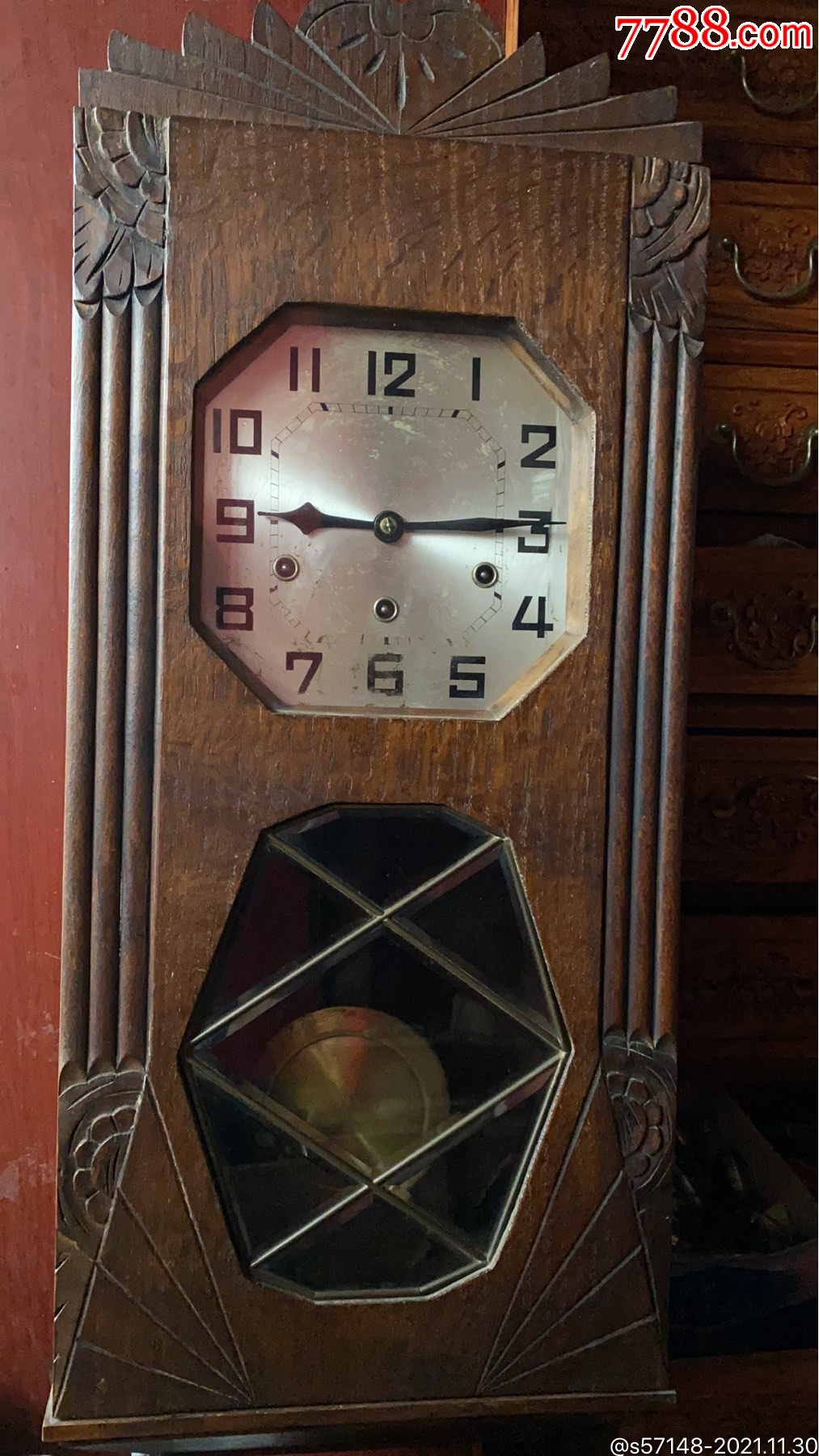 德国荣汉斯8音4刻老挂钟